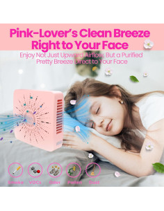 Purificador de Aire Mini Portátil HEPA USB-C Rosa Claro 2