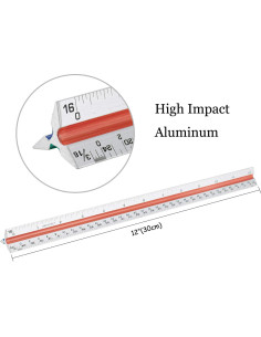Paquete de 3 Reglas Triangulares Nicunom de Aluminio 30.48 cm 2