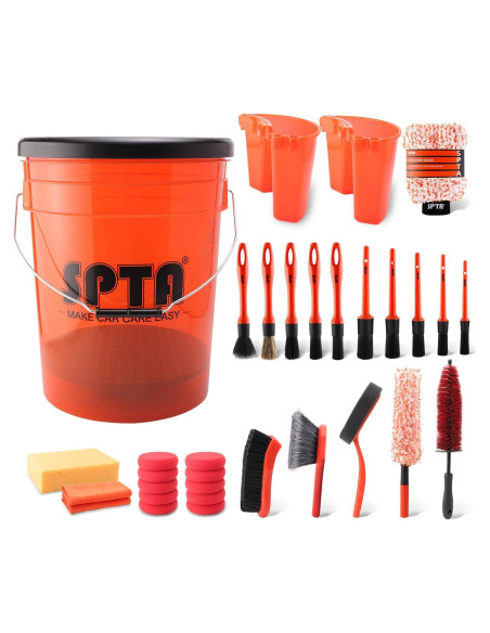 Set de Lavado de Autos SPTA 33 Piezas Cubo 20L con Filtro