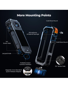 Jaula K&F Concept para Insta360 X5 - Aluminio y Silicona 2