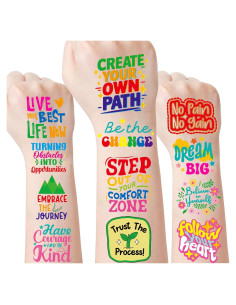 Tatuajes Temporales Motivacionales INCOK - 280 Diseños 8 Hojas