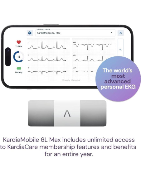 KardiaMobile 6L Max AliveCor | Monitor EKG 6 Derivaciones
