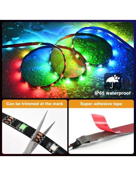 Tira de Luz LED RGB 5m G GEEKEEP Control APP Impermeable
