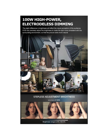 Cámara Fotográfica LED BAFONGCINE S100 100W Luz de Relleno