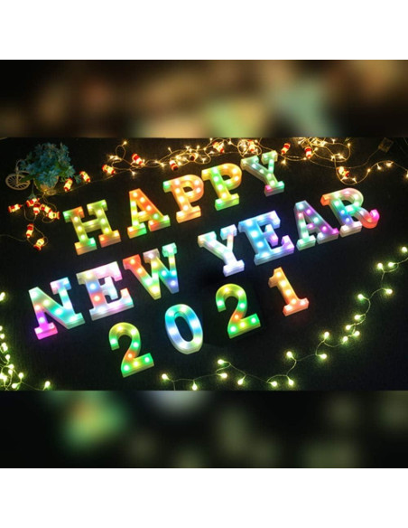 Luz LED Digital Glintee Número 2 con Control Remoto RGB