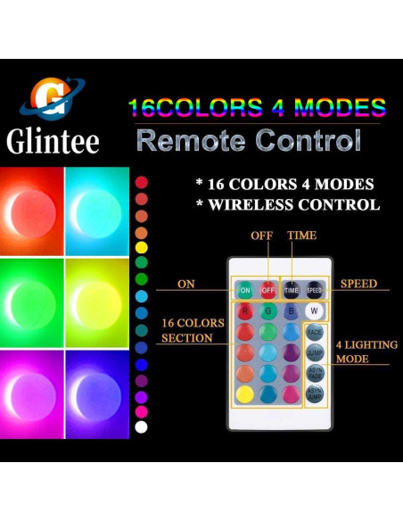 Luz LED Digital Glintee Número 2 con Control Remoto RGB