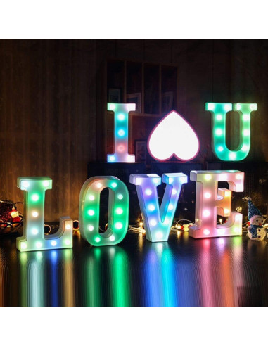 Luz LED Digital Glintee Número 2 con Control Remoto RGB