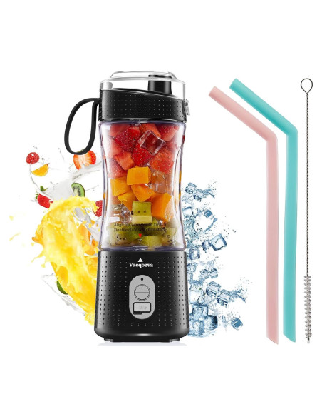 Licuadora Portátil Vaeqozva A9 380ml USB 20,000 RPM Negra