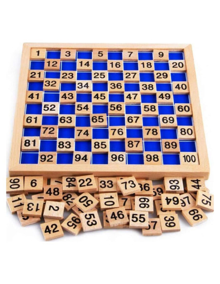 Tablero de Cien Montessori CICITOYWO - Juguete Educativo 21x21 cm Tablero de Cien Montessori CICITOYWO - Juguete Educativo 21x21 cm