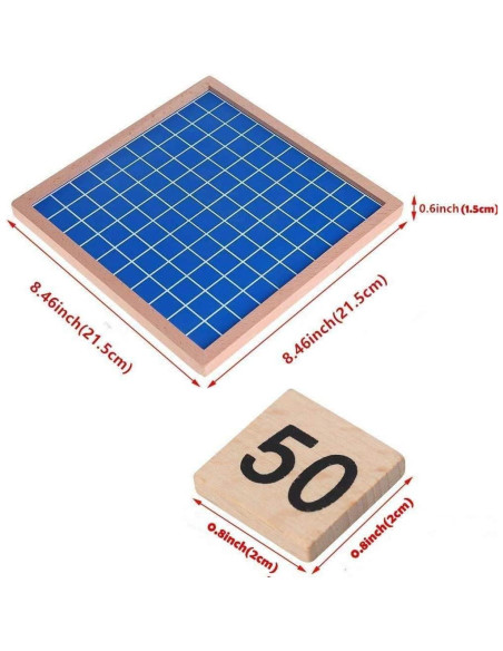 Tablero de Cien Montessori CICITOYWO - Juguete Educativo 21x21 cm Tablero de Cien Montessori CICITOYWO - Juguete Educativo 21x21 cm