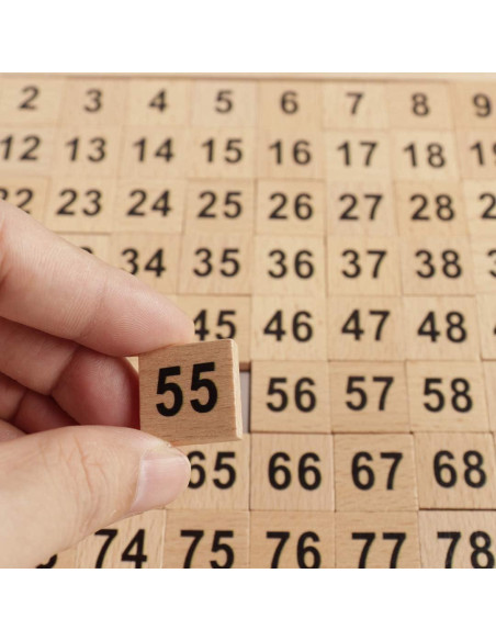 Tablero de Cien Montessori CICITOYWO - Juguete Educativo 21x21 cm Tablero de Cien Montessori CICITOYWO - Juguete Educativo 21x21 cm