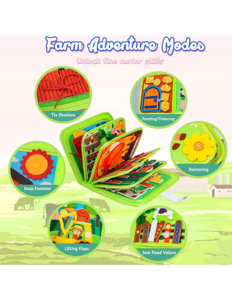 Libro Ocupado Montessori de Granja para Niños 2-3 Años Libro Ocupado Montessori de Granja para Niños 2-3 Años