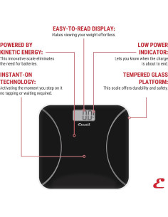 Balanza de Baño Escali Kinetic Sin Batería Negro 2
