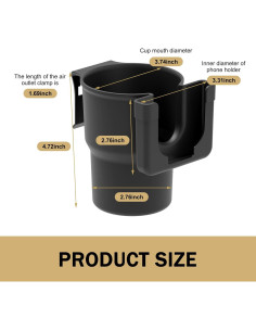 Soporte para Tazas y Teléfono DACIRTY DACYLJ2090BL-142 Negro 2