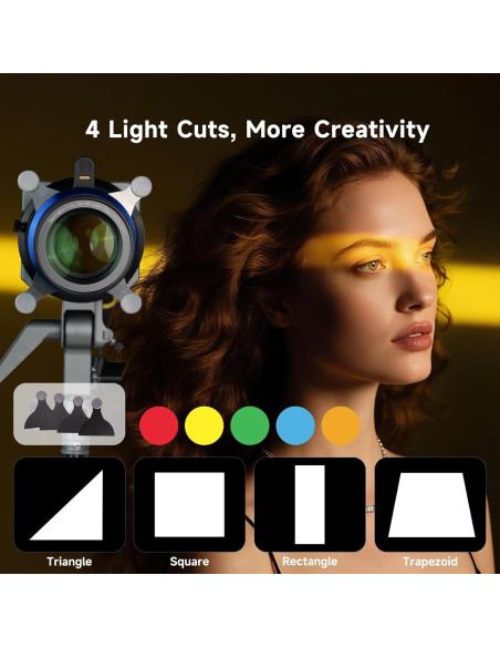 Kit de Fotografía Snoot Óptico Bussi con 35 Gobos y Soporte