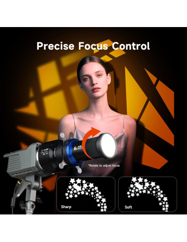 Kit de Fotografía Snoot Óptico Bussi con 35 Gobos y Soporte