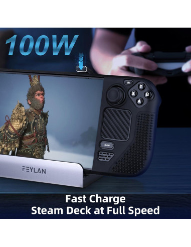 Dock 6-en-1 Feylan para Steam Deck y ROG Ally - HDMI 4K, USB-C 100W