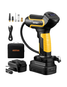 Compresor de Aire AstroAI 12V Inalámbrico 150 PSI Amarillo