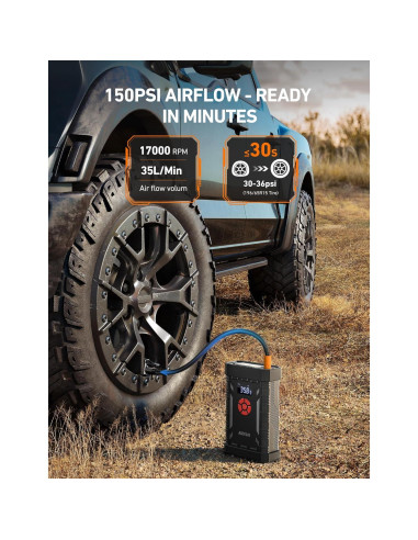 AstroAI A30 Arrancador de Batería 4000A y Compresor 150PSI