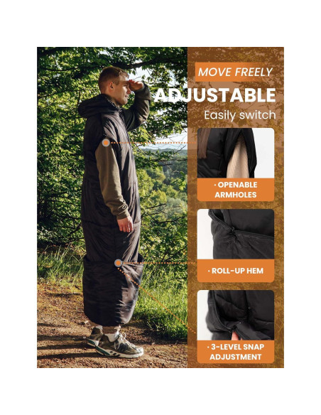 Saco de dormir Relexit negro para adultos, impermeable, 1.14 kg