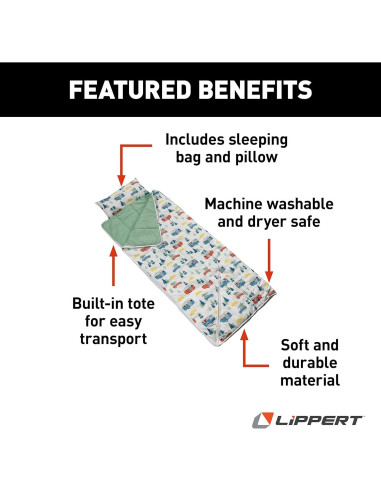 Saco de dormir Lippert para niños 170x157 cm con almohada