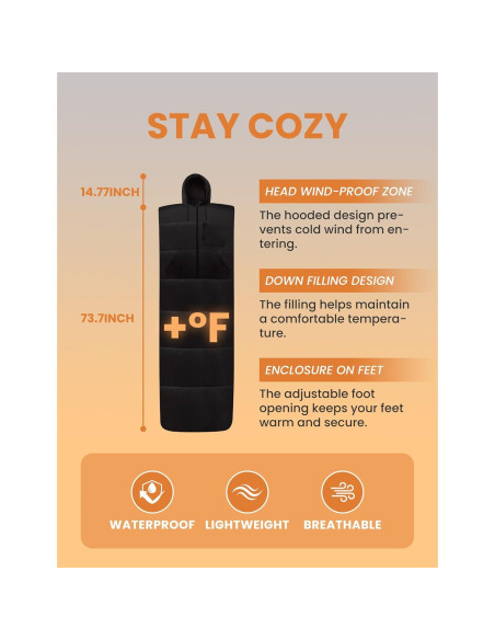 Saco de dormir Relexit negro para adultos, impermeable, 1.14 kg