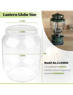 Globo de Vidrio Borosilicato para Linterna Coleman Northstar 2