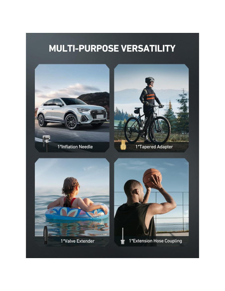 Compresor de Aire AstroAI 12V Inalámbrico 150 PSI Amarillo