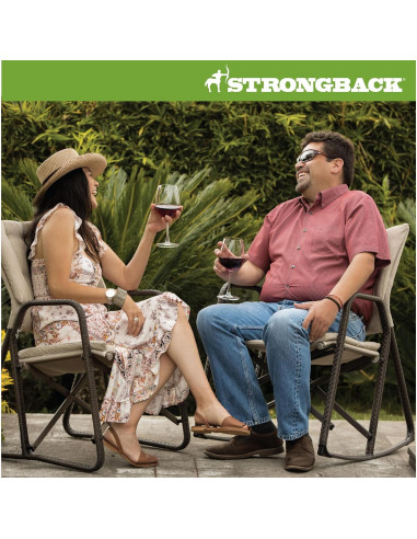 Silla Plegable STRONGBACK Beige - Ergonómica y Acolchada 136 kg