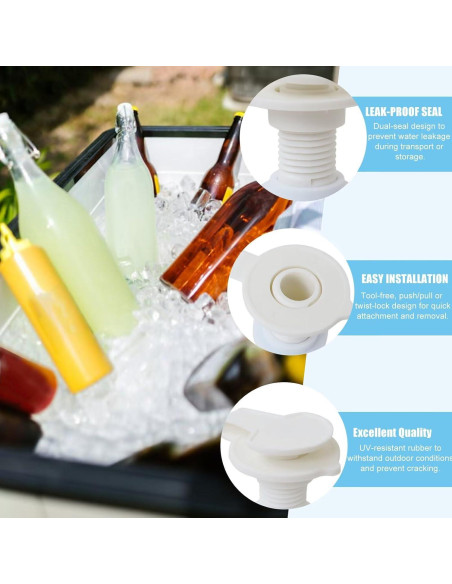 Paquete de 2 tapones de drenaje para enfriadores Coleman 3.81 cm