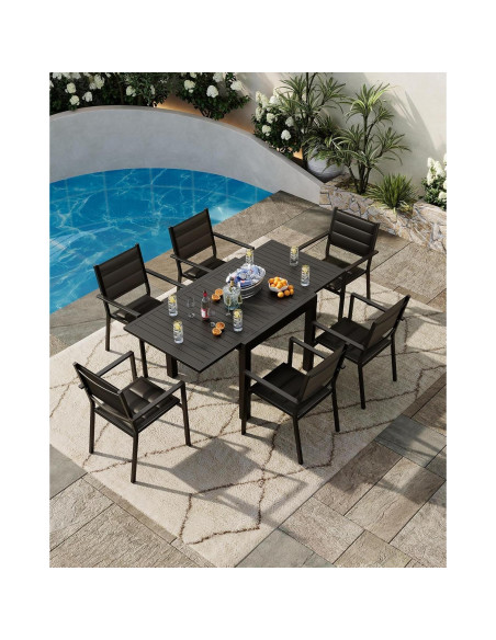 Sillas de Comedor Apilables ElfinAura - Aluminio Negro para Exterior Sillas de Comedor Apilables ElfinAura - Aluminio Negro para Exterior