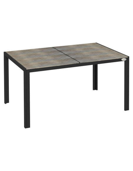 Mesa de Comedor al Aire Libre Outsunny 140x90 cm para 6 Personas