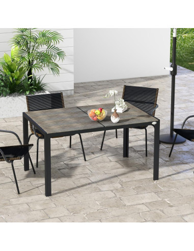 Mesa de Comedor al Aire Libre Outsunny 140x90 cm para 6 Personas