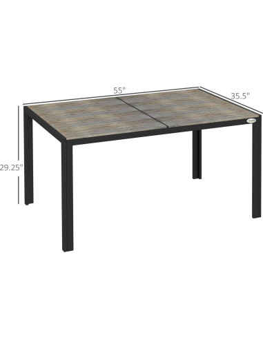 Mesa de Comedor al Aire Libre Outsunny 140x90 cm para 6 Personas