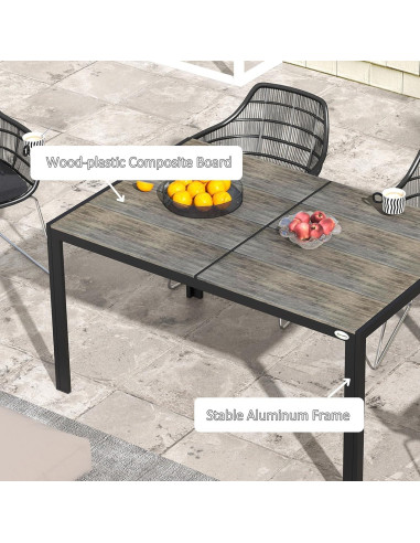 Mesa de Comedor al Aire Libre Outsunny 140x90 cm para 6 Personas