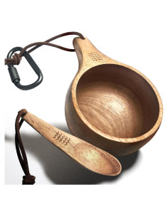 Taza Kuksa de Madera Yaykabom 355ml con Cuchara - Camping