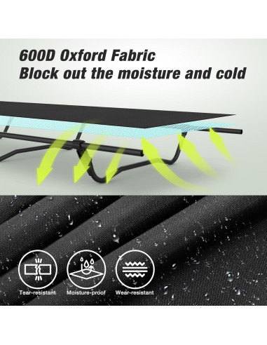 Cama de Camping Plegable WARMOUNTS Ultraligera 330lbs 76.2cm