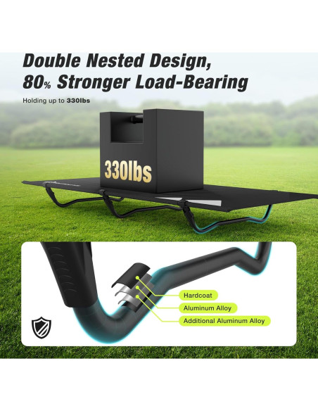 Cama de Camping Plegable WARMOUNTS Ultraligera 330lbs 76.2cm