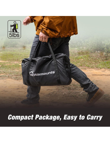 Cama de Camping Plegable WARMOUNTS Ultraligera 330lbs 76.2cm