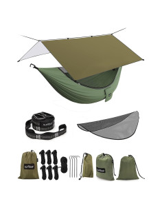 Hamaca de Camping Sunyear con Toldo Impermeable y Red No See-Um