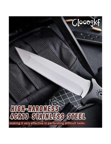 Cuchillo Táctico Fijo Cloongkf 14.48 cm Acero Inoxidable Antideslizante Cuchillo Táctico Fijo Cloongkf 14.48 cm Acero Inoxidable Antideslizante