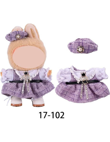 2 Conjuntos de Ropa Kawaii dollbie para Muñecas 17cm