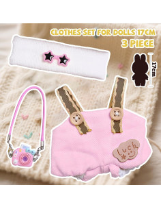 Conjunto de Ropa para Muñecas de 17cm Rosa - 3 Piezas 2
