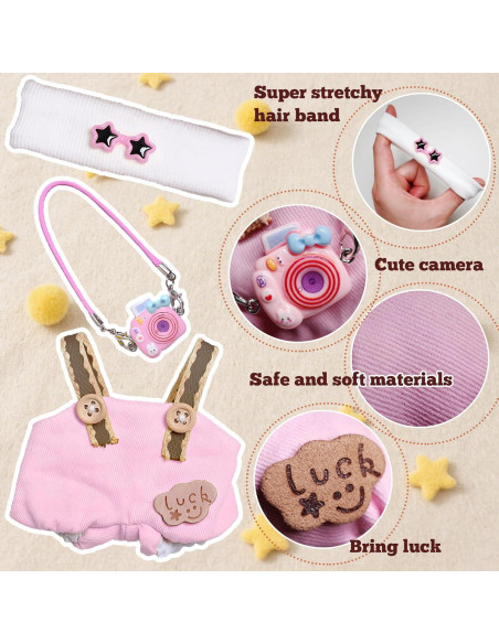 Conjunto de Ropa para Muñecas de 17cm Rosa - 3 Piezas
