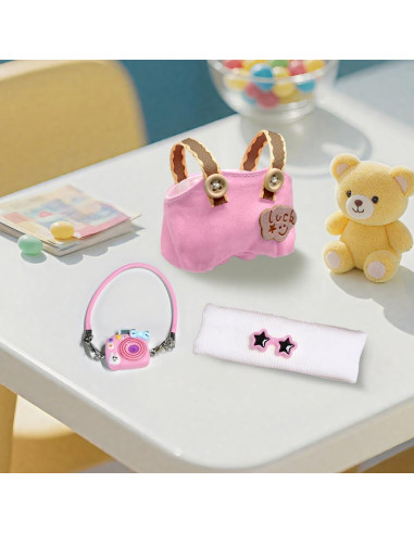 Conjunto de Ropa para Muñecas de 17cm Rosa - 3 Piezas