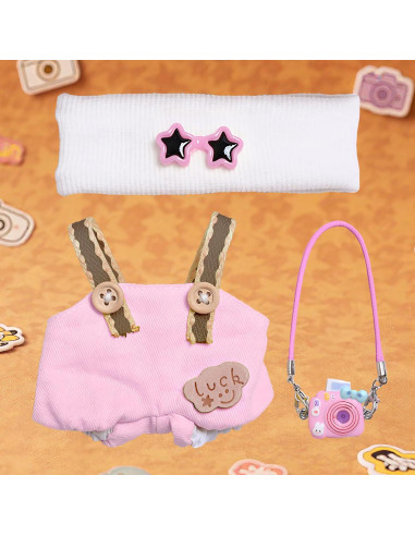 Conjunto de Ropa para Muñecas de 17cm Rosa - 3 Piezas