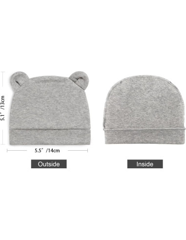 Conjunto Gorras y Manoplas BQUBO Bebés Algodón 0-6 Meses