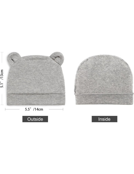 Conjunto Gorras y Manoplas BQUBO Bebés Algodón 0-6 Meses