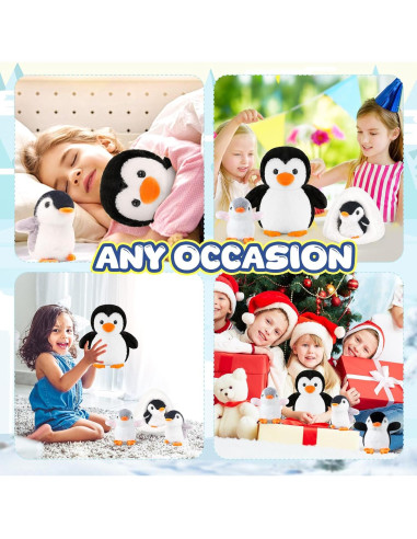 Conjunto de Peluches de Pingüino HAPGFS con Igloo - 3 Mini Juguetes