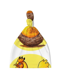 Gorro Anudado Bebé Beanie Pollo Dorado Suave 0-6 Meses